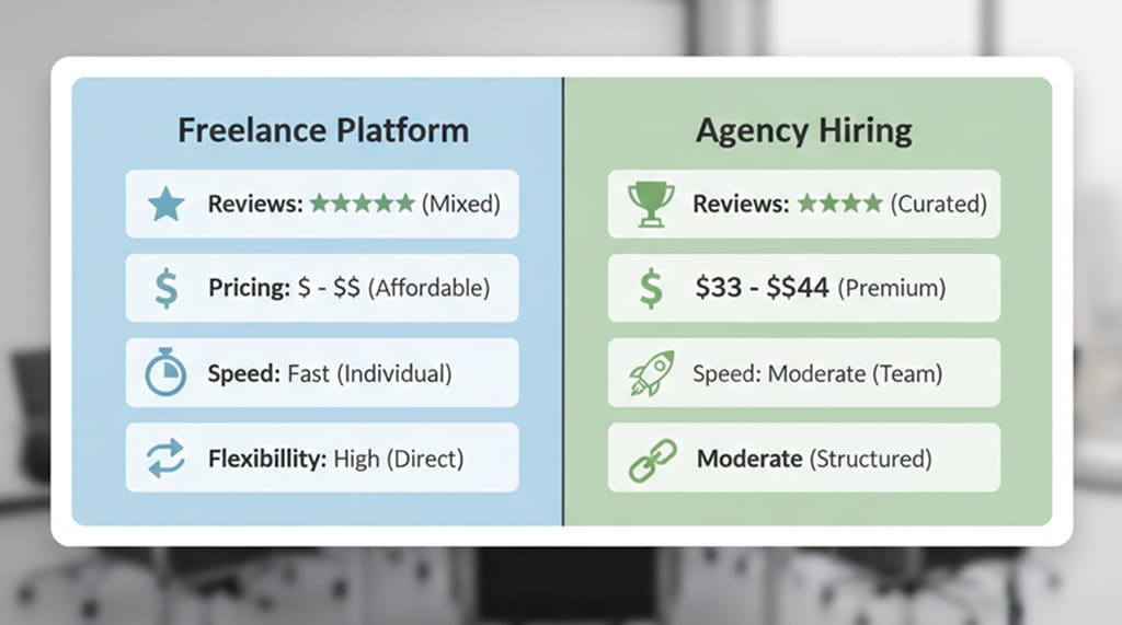 Comparison of online platforms for hiring WordPress experts