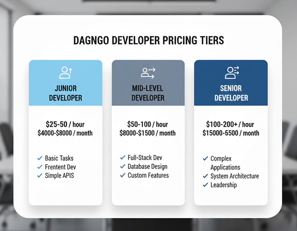 Django developer hiring cost breakdown based on experience and project complexity