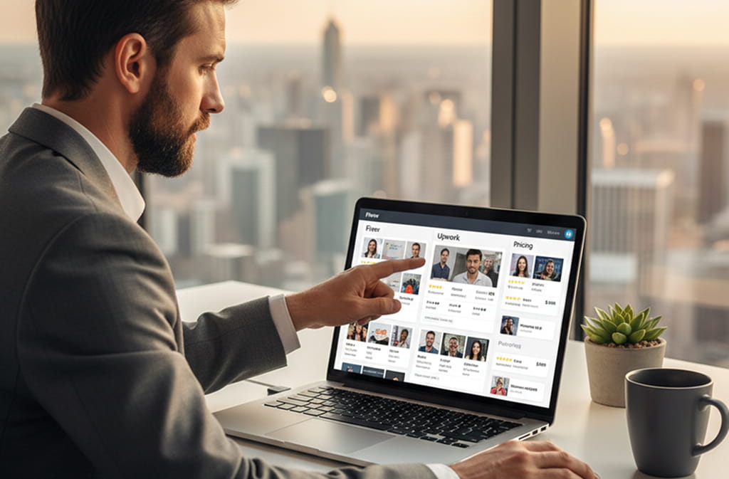 Finding professional web designers online using freelance platforms