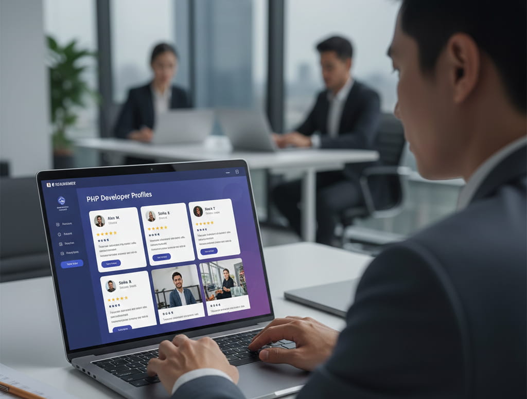 Hiring a professional PHP developer online through a freelance platform