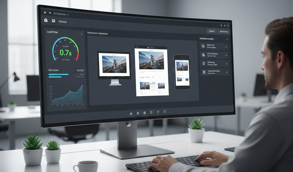 Webflow expert designing a professional responsive website using Webflow in 2026