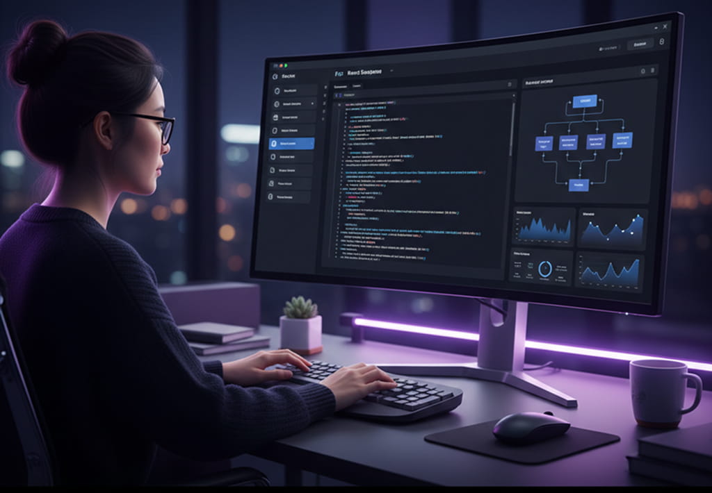React expert building a modern website interface using React framework