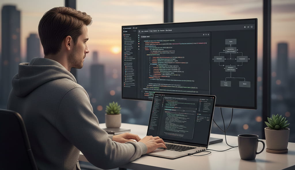 API developer building scalable backend services for modern software applications