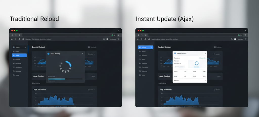 Website performance improvement using Ajax programming